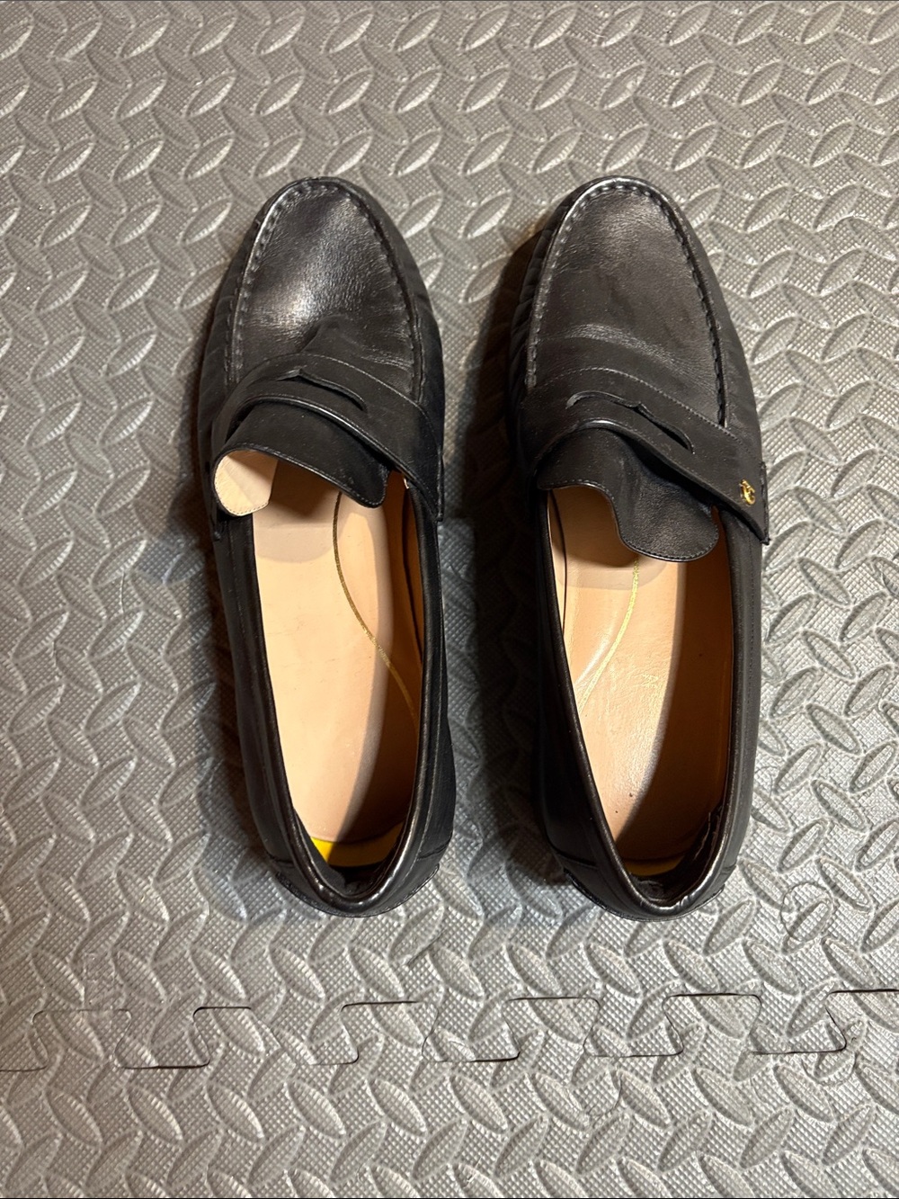 Cole Haan Black Leather Penny Loafers